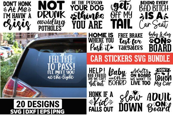 Download Car Stickers SVG Bundle - Stickers svg Collection