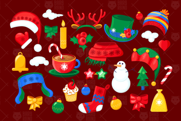 Download Winter Christmas Icons Cartoon Set - Christmas icons Collection